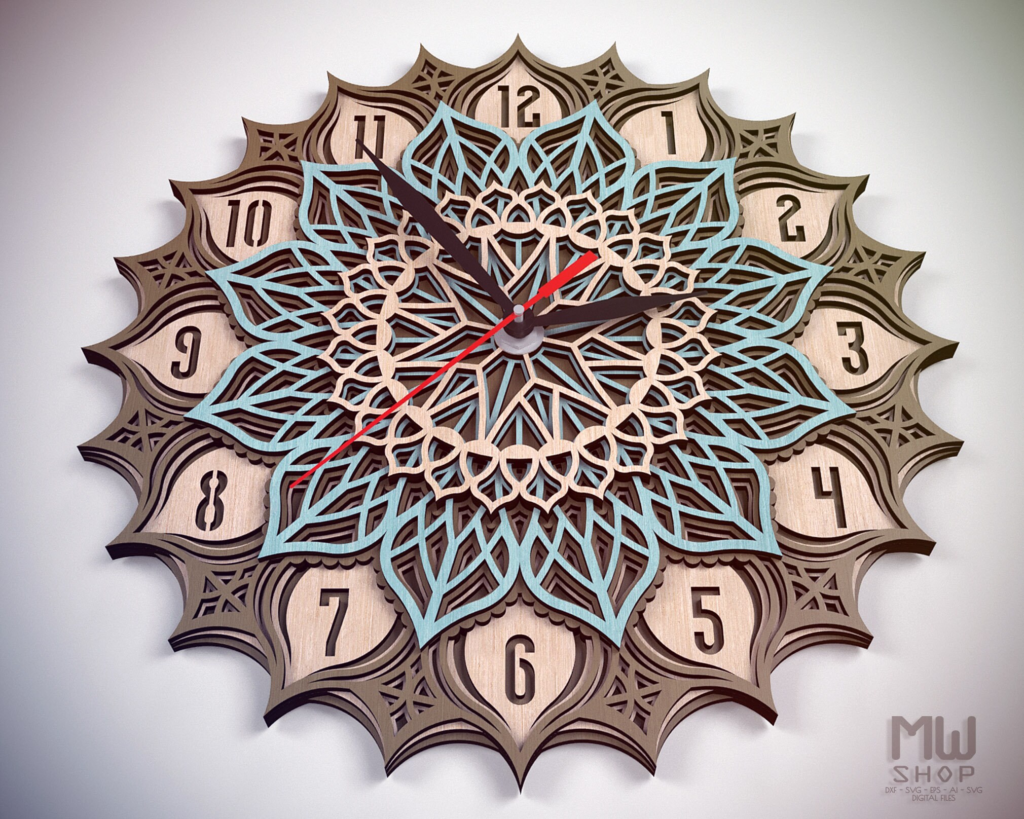 C23 Wall Clock DXF file for Laser Cut and CNC router Etsy