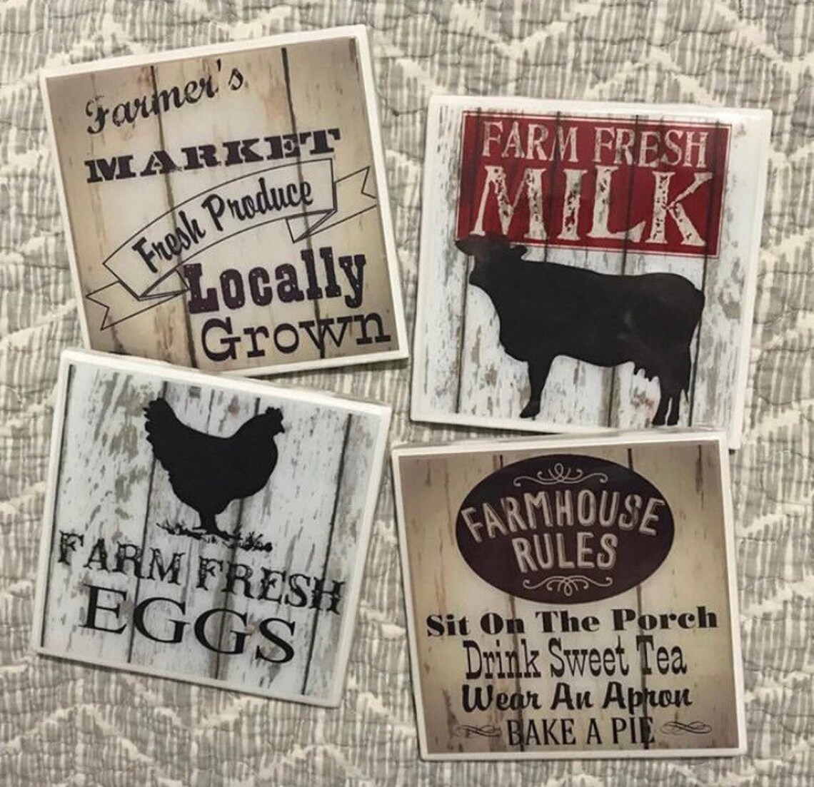 Farmhouse coaster set Etsy