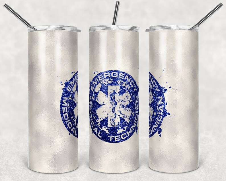 Download 20 oz Skinny Tumbler Pearl Blue EMT Design for Sublimation ...