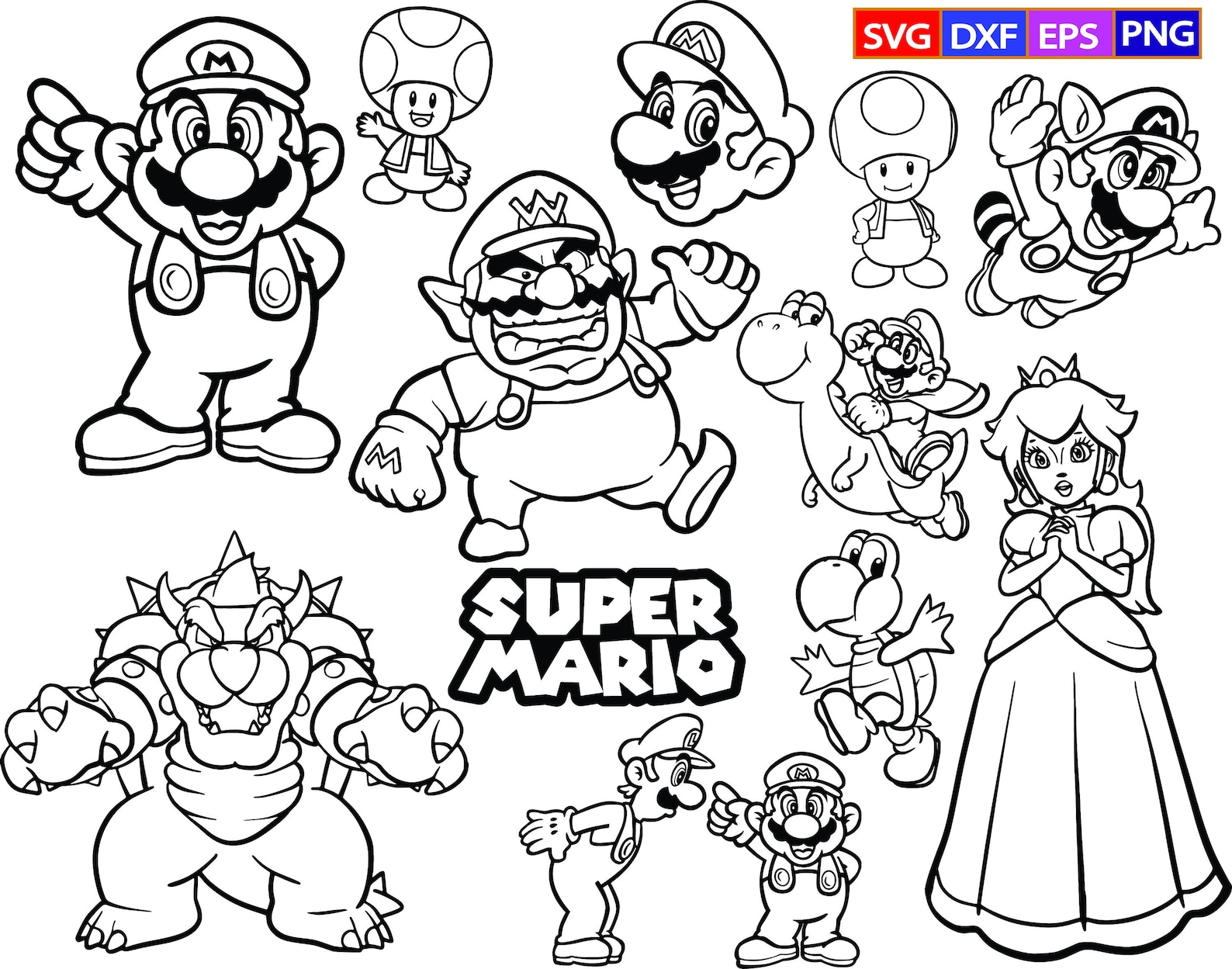 Super Mario 12 SVG BundleSuper Mario SilhouetteMario | Etsy