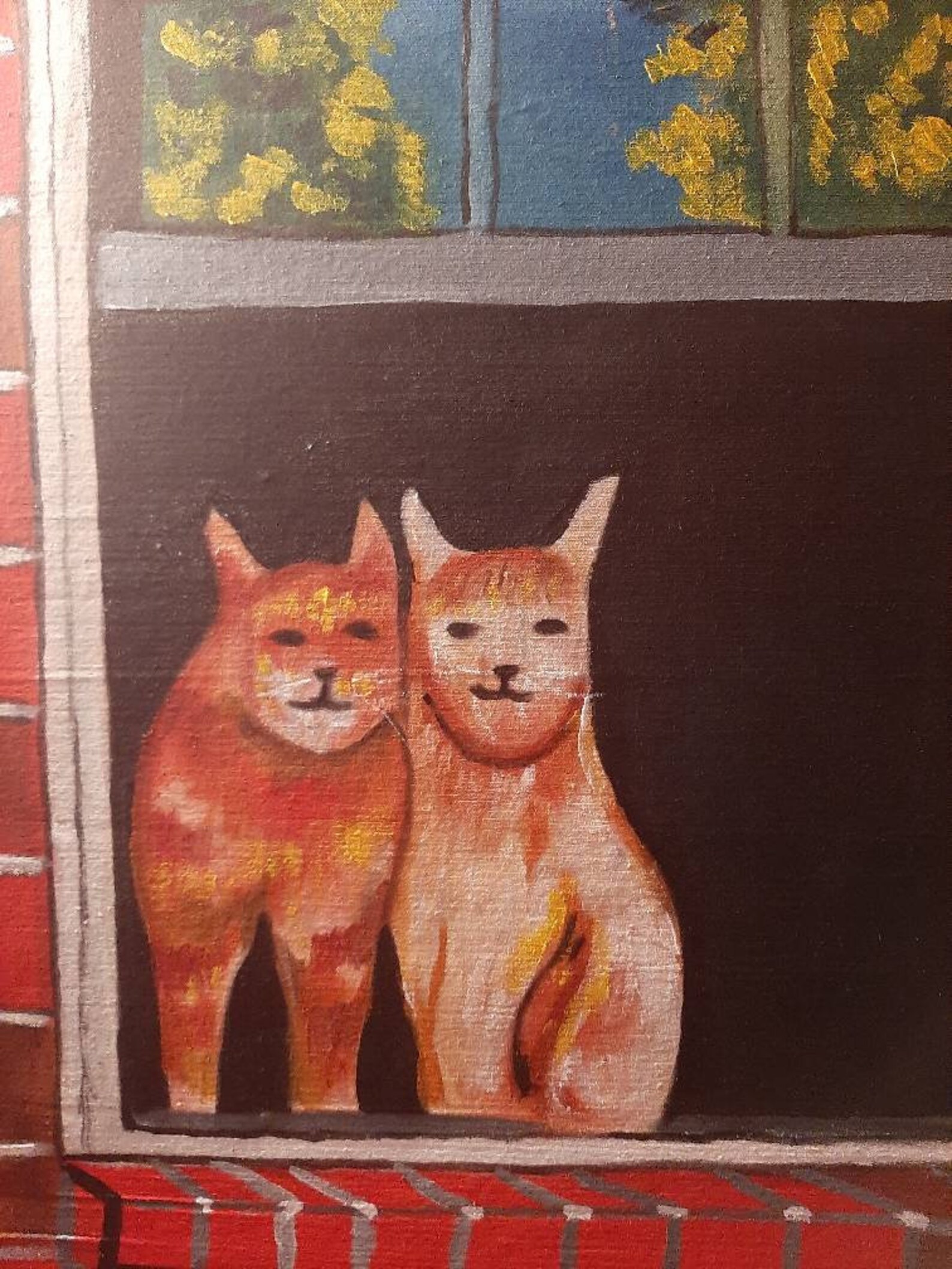 Cats painting on canvas Etsy