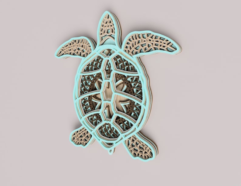 Download Sea turtle laser cut file layered svg vector design dxf | Etsy