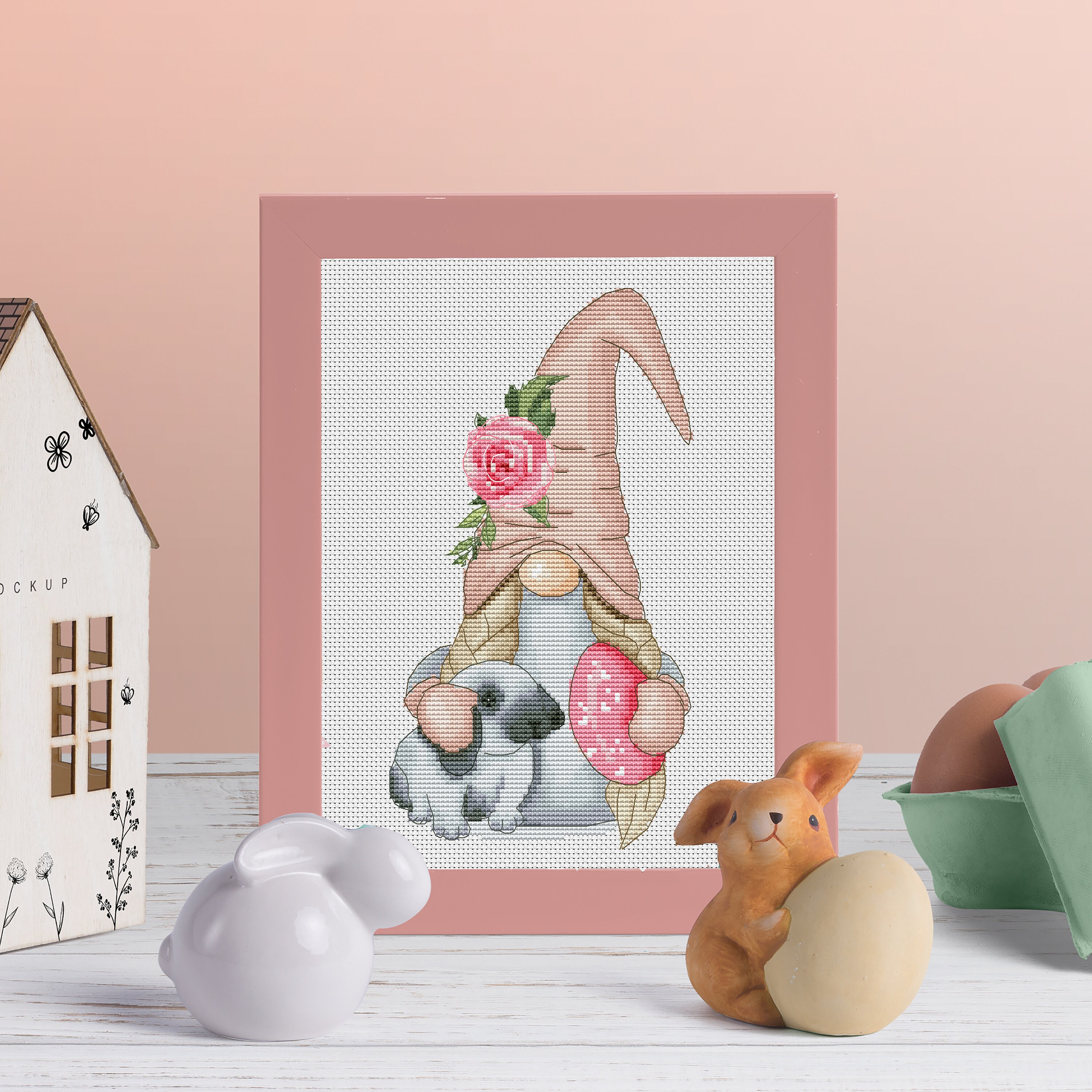 Easter gnome cross stitch pattern Gnomes cross stitch | Etsy