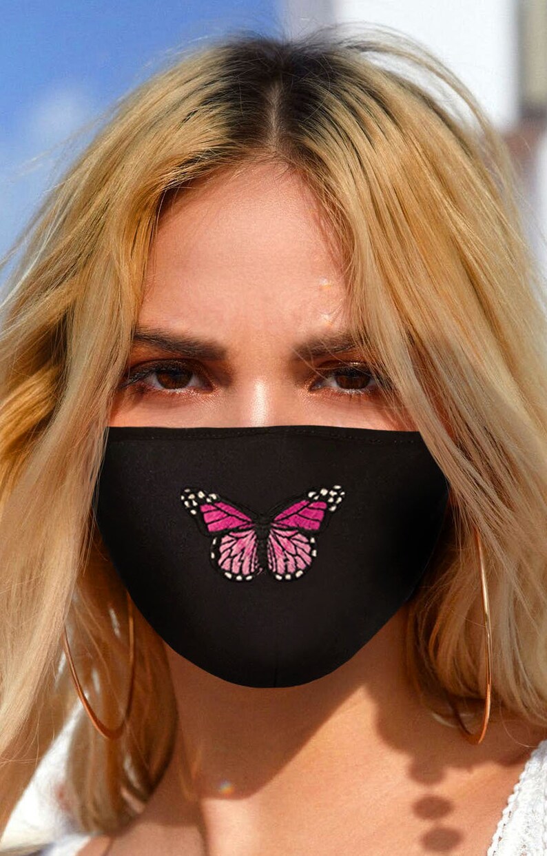 Download Butterfly Wings Patch 3 Layer Cotton Face Mask Washable ...