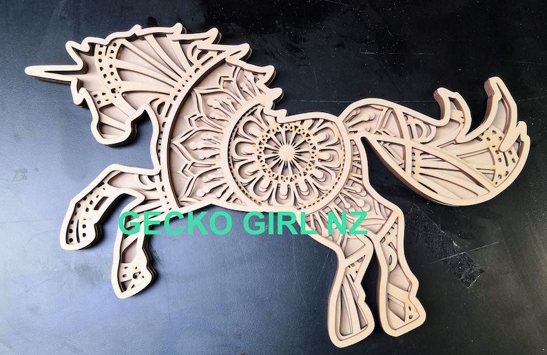 3D 4 layer Mandala Unicorn Paper/Laser Cut Digital ...