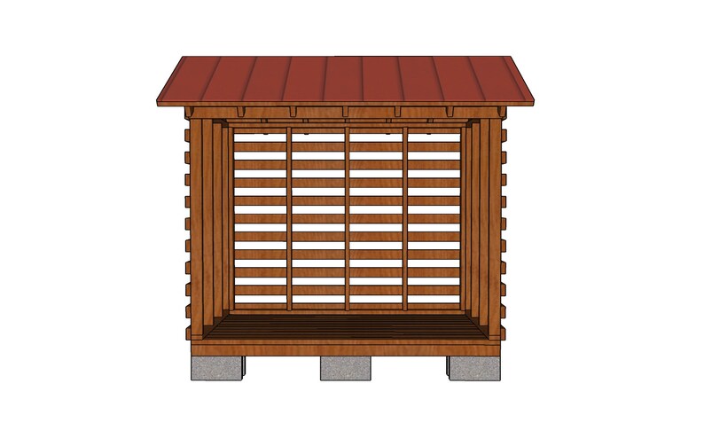 4x8 1 cord firewood shed plans etsy