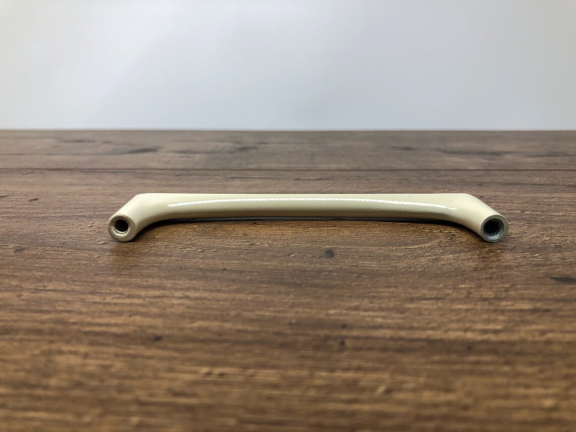 Mid Century Drawer Pull NOS Off White Aluminum 4 inch