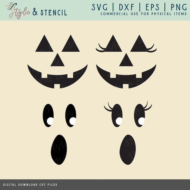 Download Pumpkin Face SVG Ghost SVG Halloween Decor Pumpkin SVG | Etsy