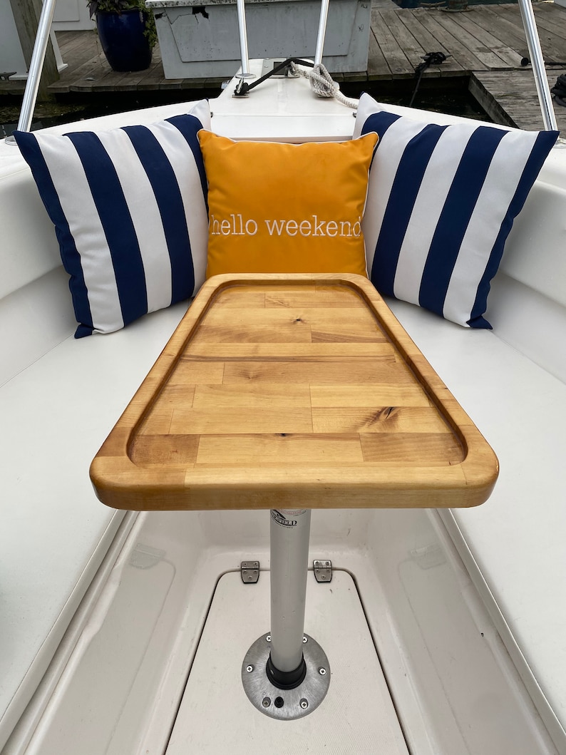 Custom Boat Table with Removable Aluminum Pedestal Etsy