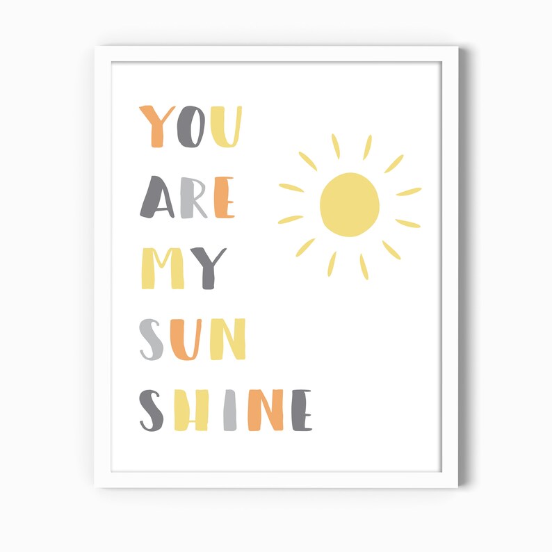 Simple Wall Decor Print Song Lyric Printable Download You Are My Sunshine