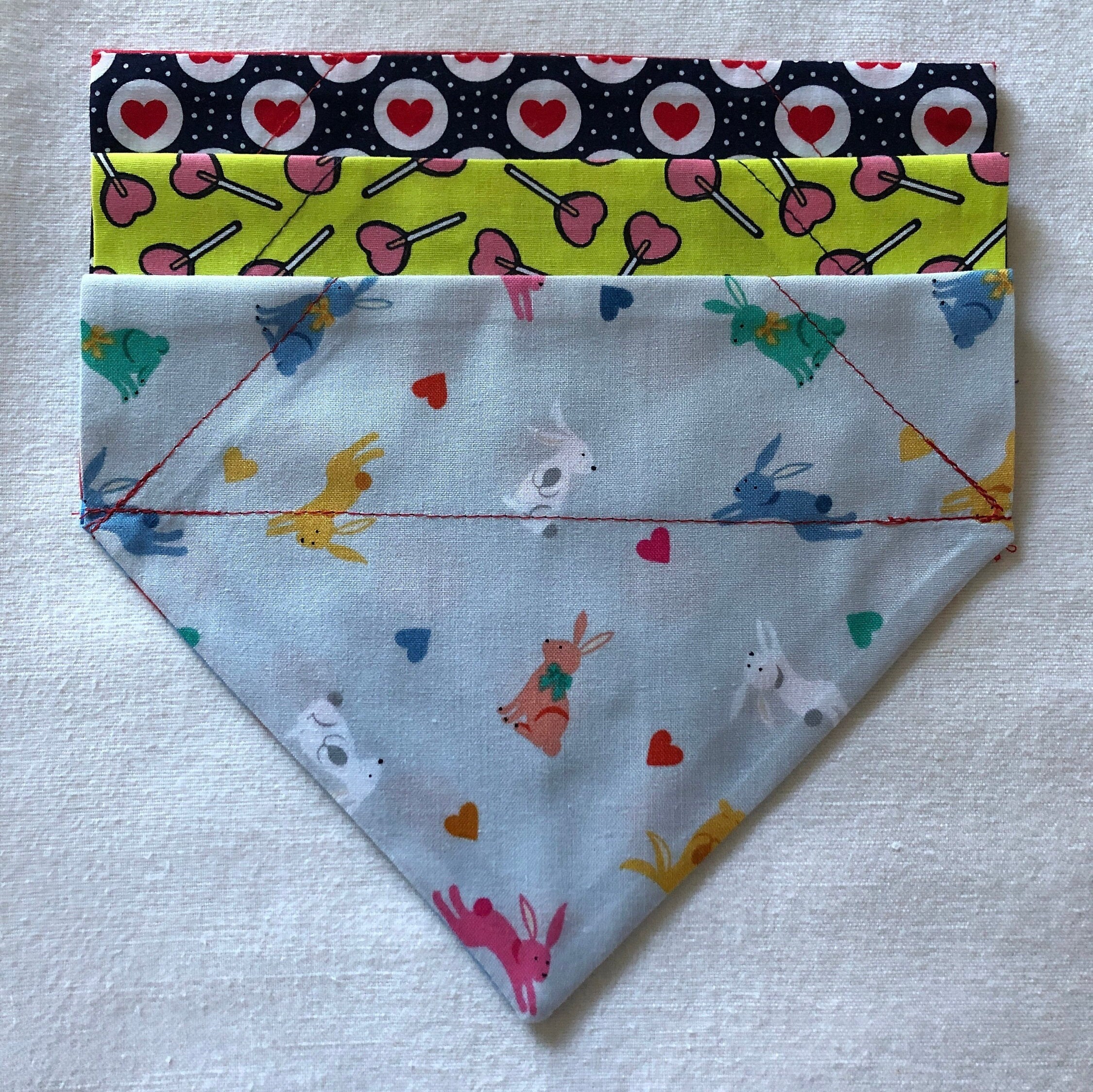Set of 3 Reversible Dog Bandanas. Medium size only Etsy