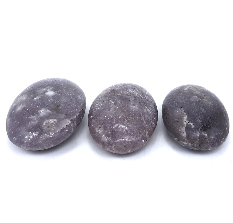 Purple Color Lepidolite Palm Soap Massage 3 Pieces mm From Afghanistan