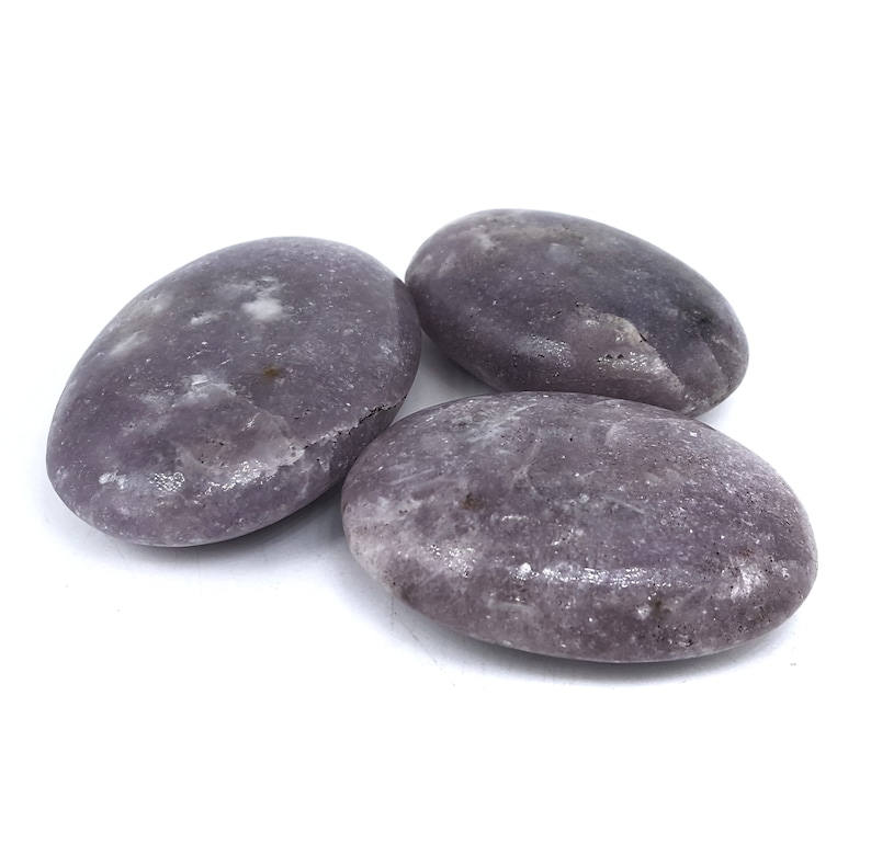 Purple Color Lepidolite Palm Soap Massage 3 Pieces mm From Afghanistan