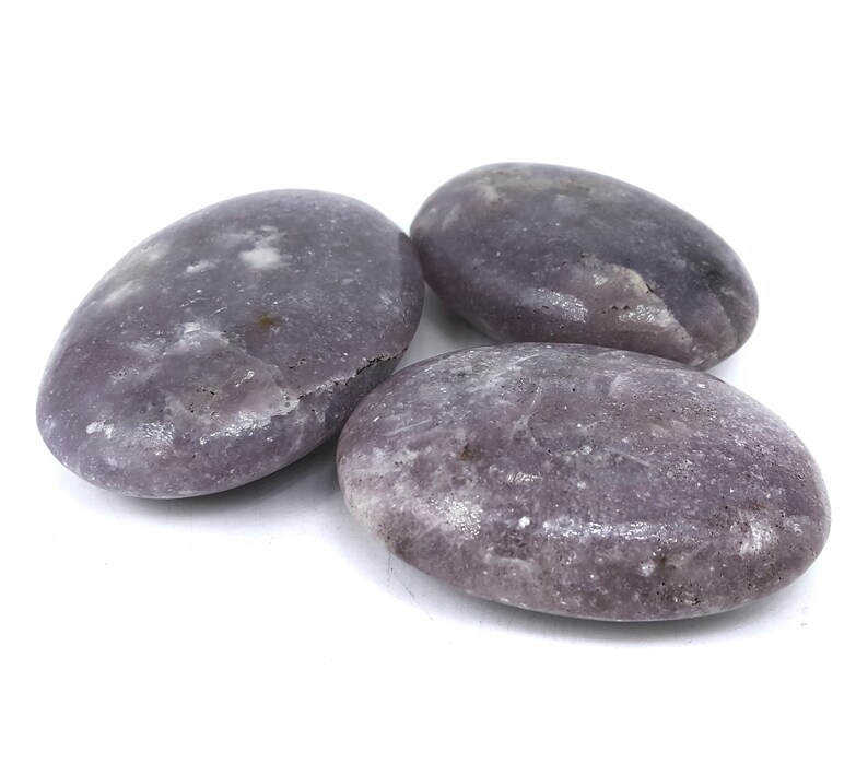 Purple Color Lepidolite Palm Soap Massage 3 Pieces mm From Afghanistan