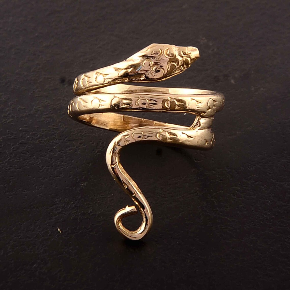 Snake Ring Slytherin Ring Handmade Ring Gold Plated Brass Etsy