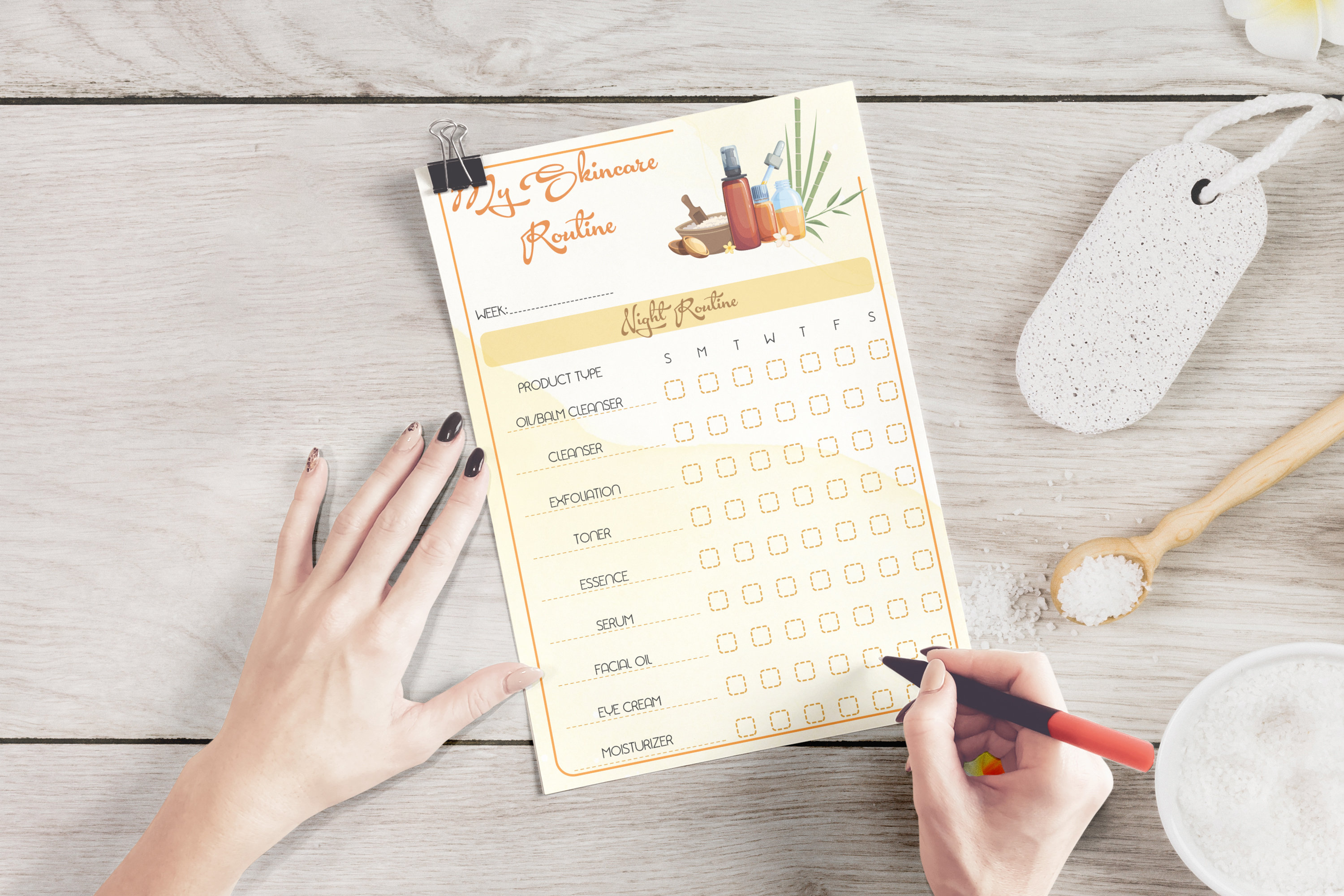 Skincare Planner Printable Skin Care Bundle Skincare Etsy