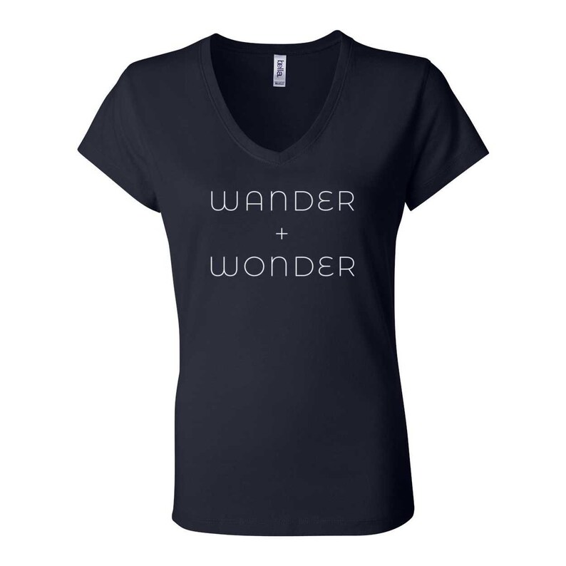 Wonder Wander Women/'s Jersey V-Neck Tee