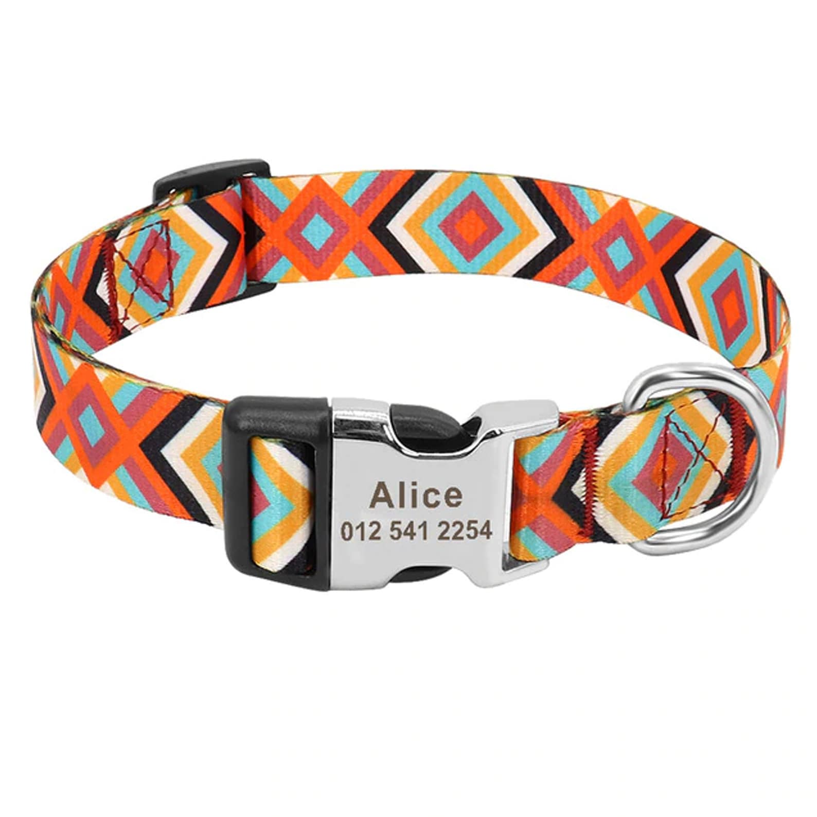 Colorful Diamond Personalized Dog Collar Personalized Etsy