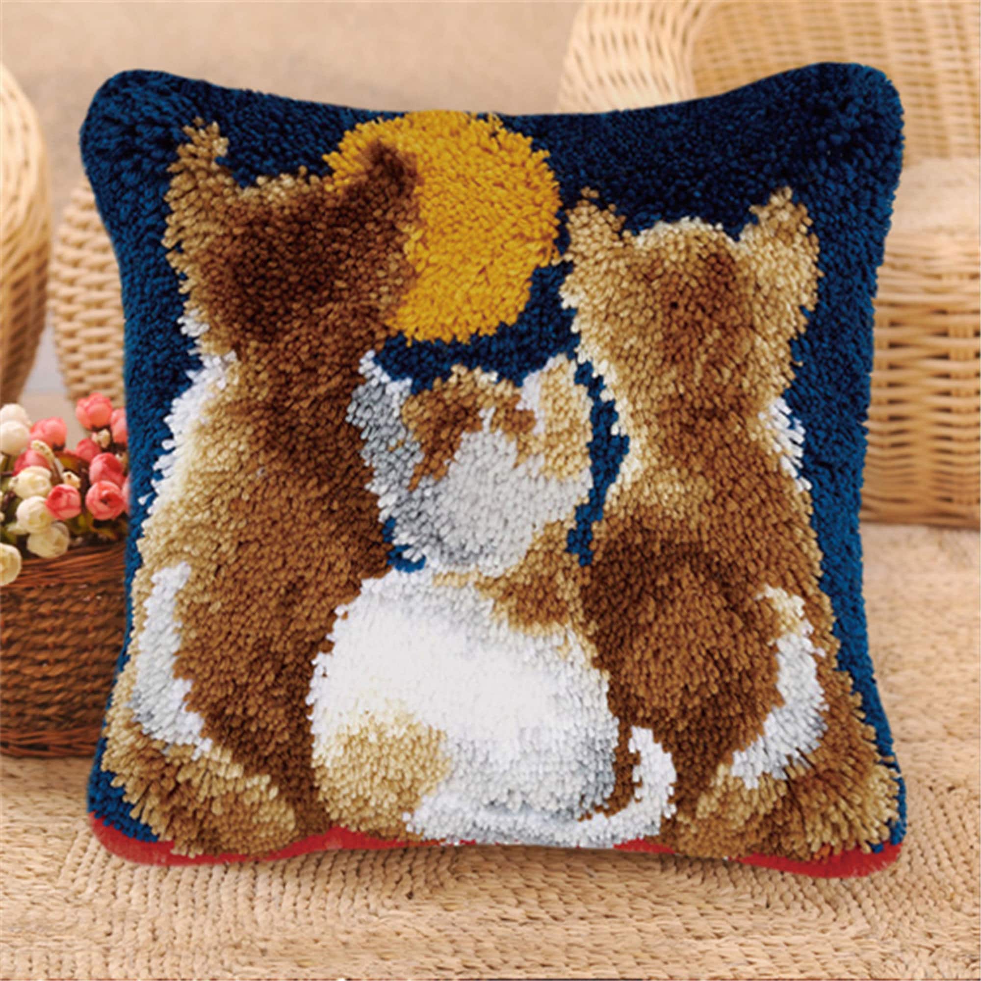 Latch hooking kit animal cat embroidered pillowcase Etsy