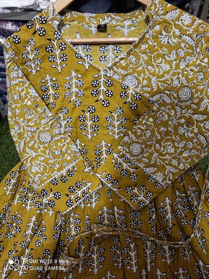 Printed pant with duppta Gota work detailing on yoke part.and aari work with printed and