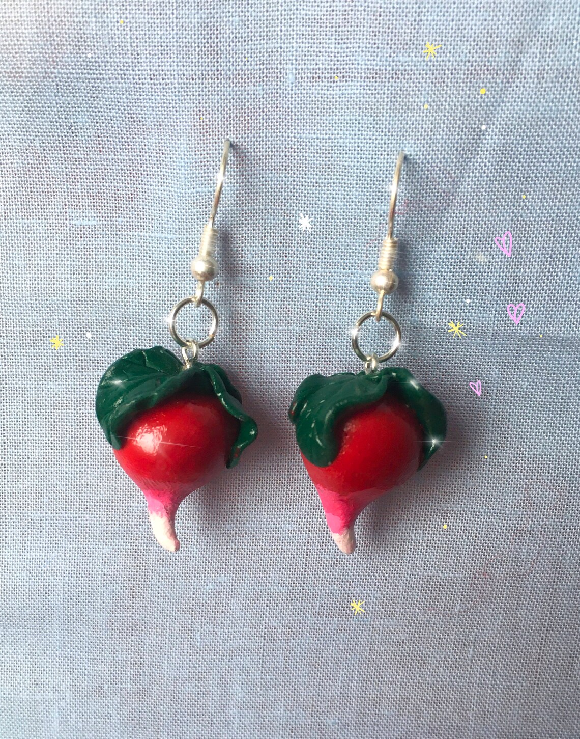 Luna Lovegood Inspired Radish Earrings Polymer clay dangle Etsy