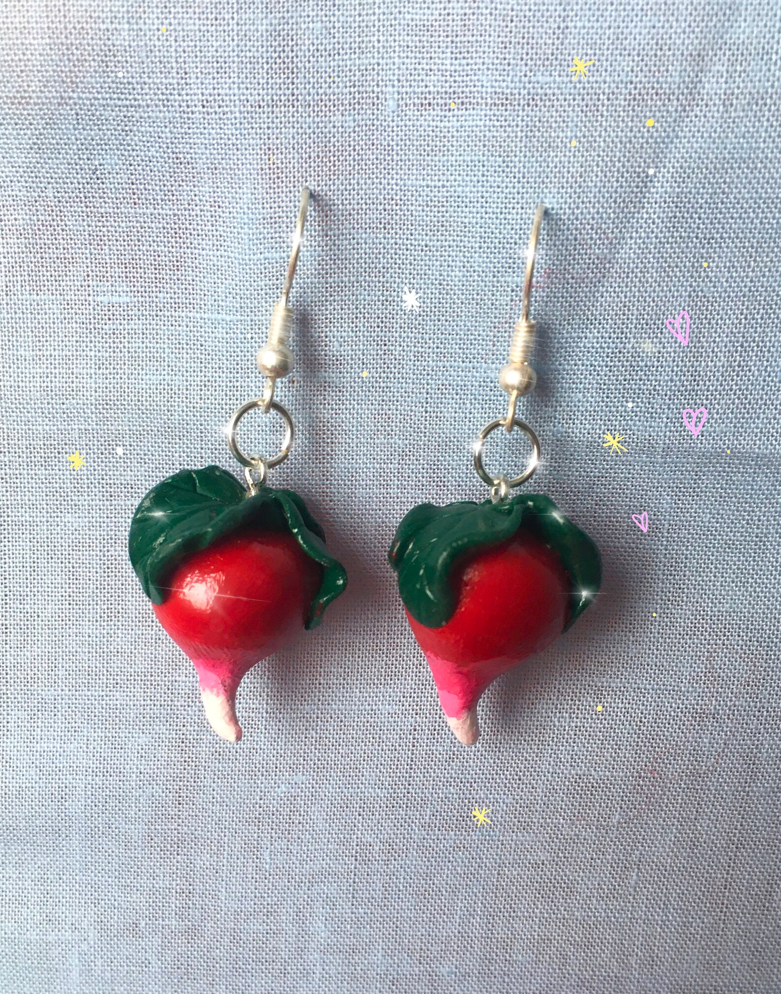 Luna Lovegood Inspired Radish Earrings Polymer clay dangle Etsy