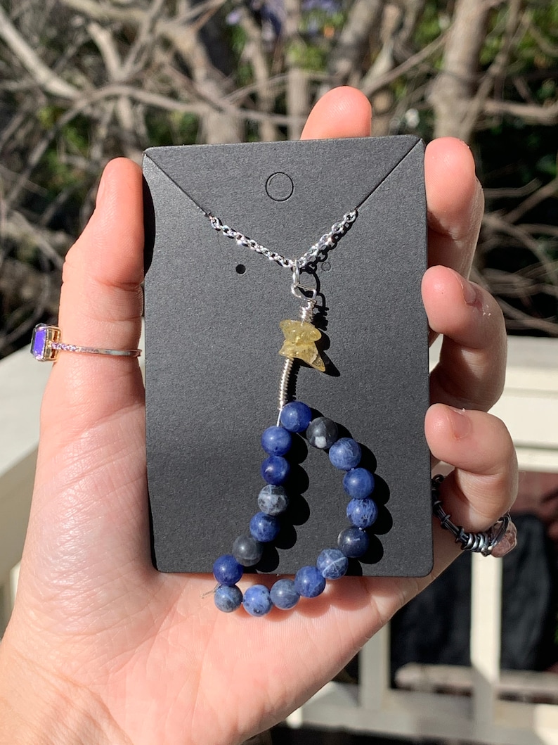 handmade moon and star necklace