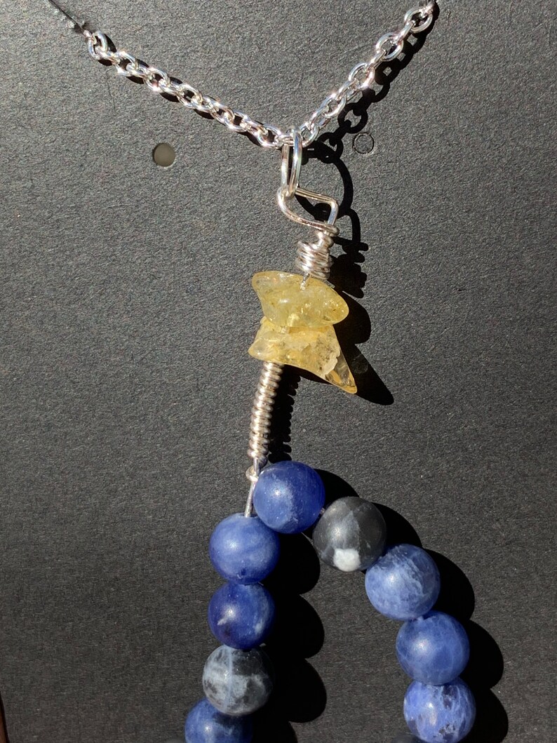 handmade moon and star necklace