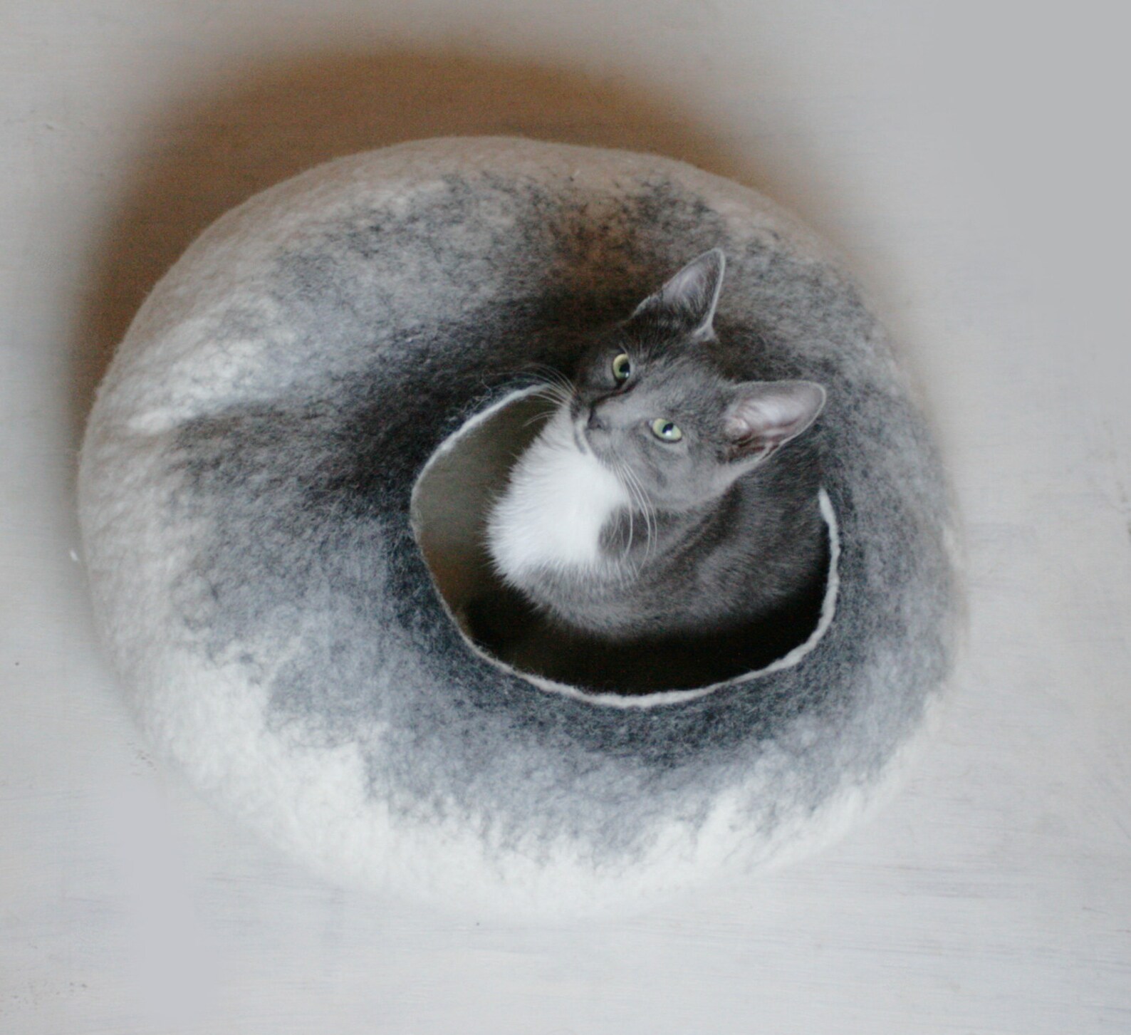 Pets Cave Cat Cave Cat Bed Vessel White Grey Bubble Etsy