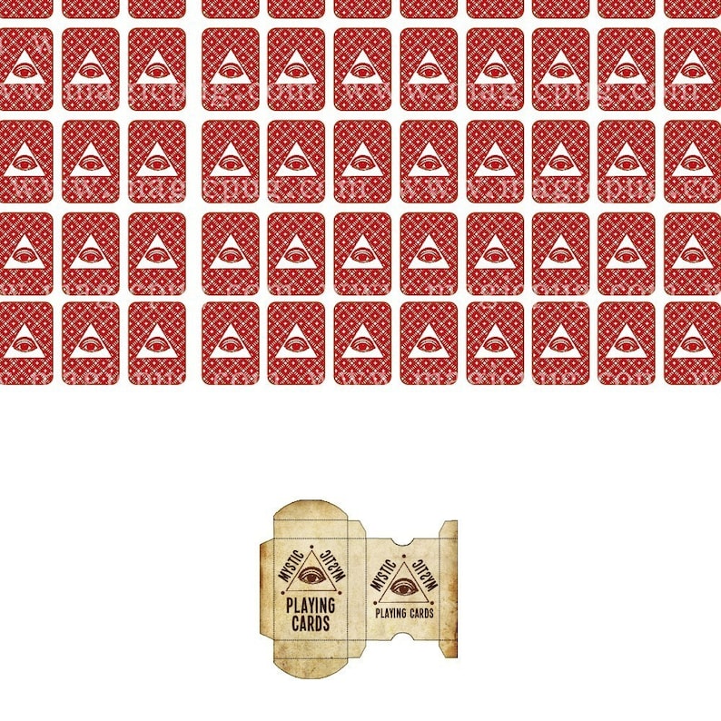 Printable Miniature Dollhouse Playing Cards with box digital | Etsy