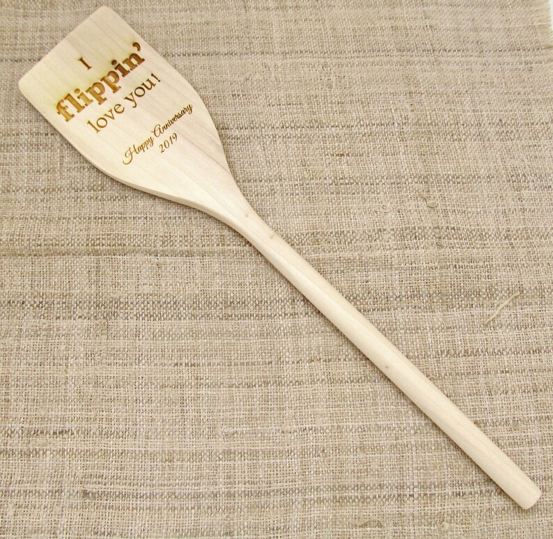 Anniversary Wooden Spatula Engraved Custom Wooden Spoon Etsy