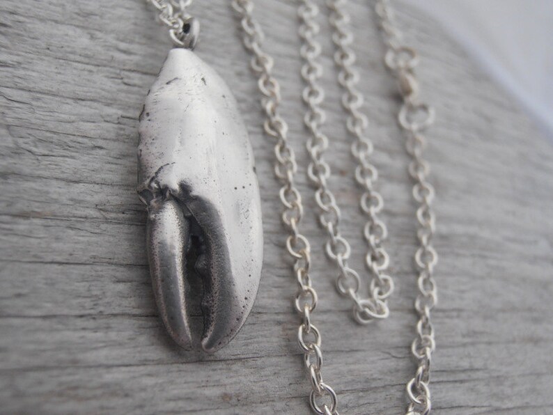 Sterling silver lobster claw necklace Etsy