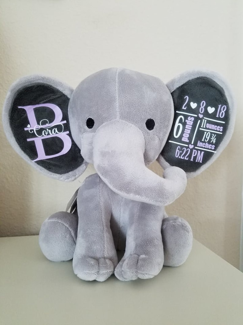 personalized plush elephant