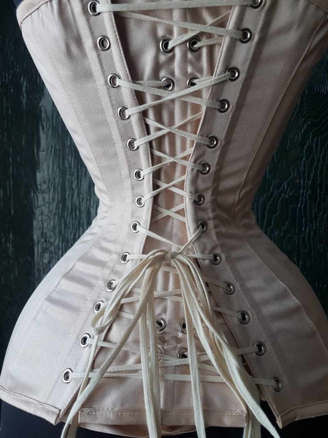 Glowing Edwardian Corset In Natural Nude Ecru Satin Coutil Etsy
