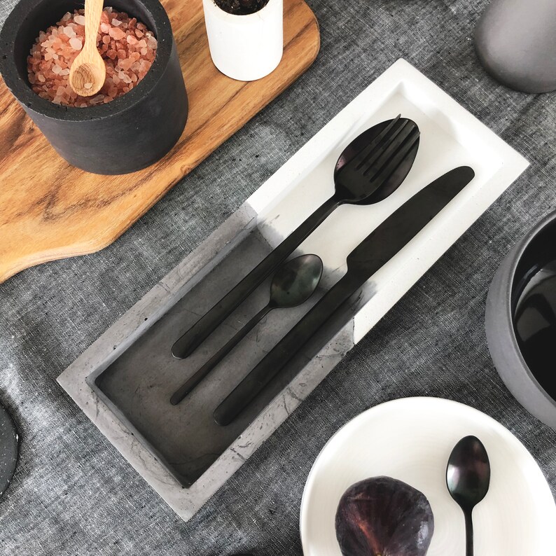 Rectangle Concrete Tray / Cement Catchall Tray / Modern Office Etsy