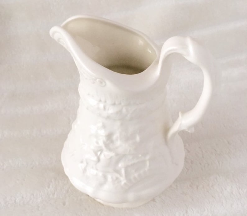 White Pitcher Ceramic All White Handmade Vintage Medium Small Etsy   Il 794xN.1788604107 9295 