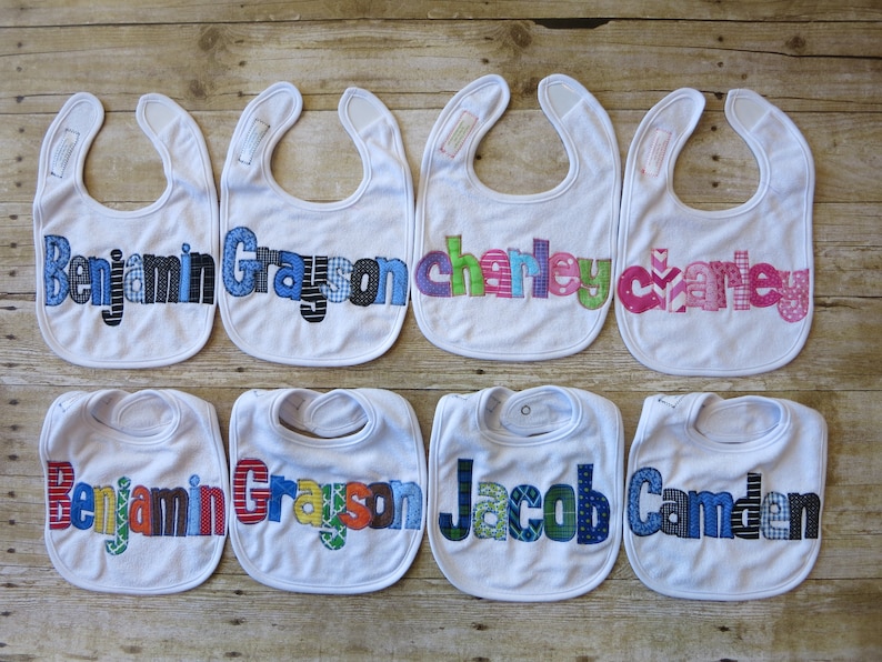 Personalized Baby Bib Appliqued//blue and black//Baby Boy Etsy