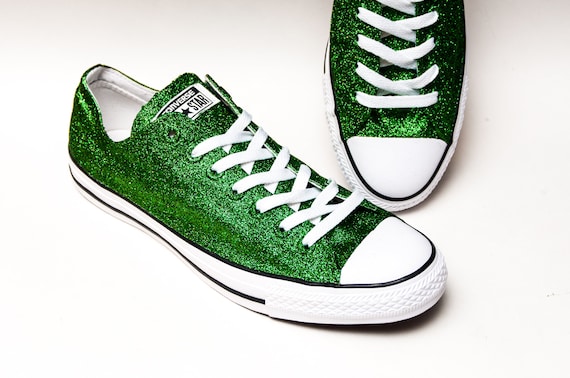 green sparkle converse