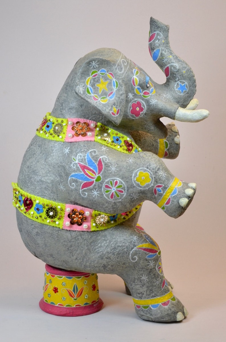 Olifant papiermache dier sculptuur beeld 'Sweet Zoo' Etsy