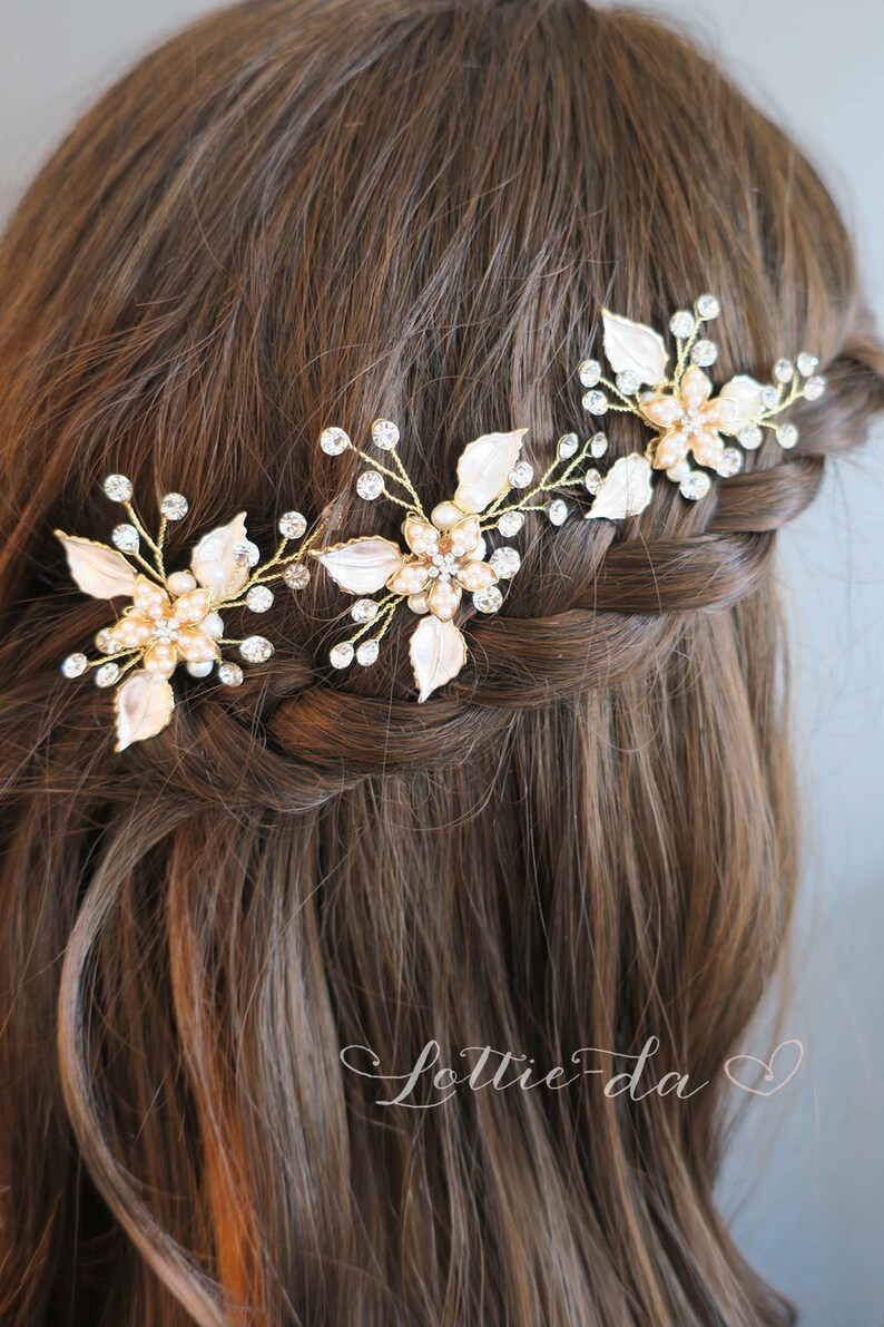 Wedding Hair Pin / Boho Wedding / Hair Vine Pin / Gold Silver Etsy