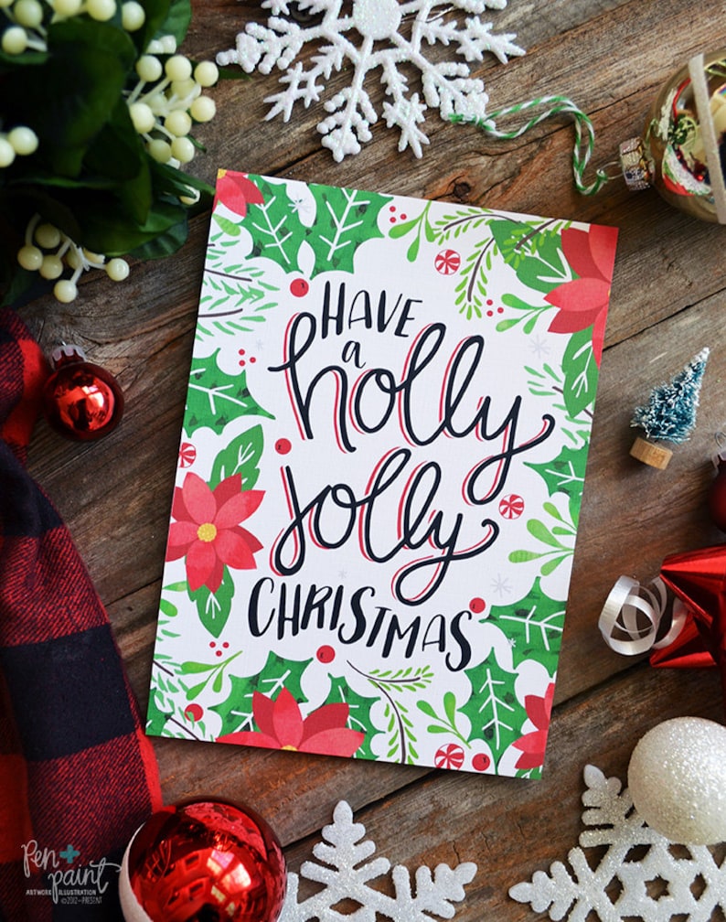 Have A Holly Jolly Christmas Art Print Happy Holidays Etsy have-a-holly-jolly-christmas-art-print-happy-holidays-etsy