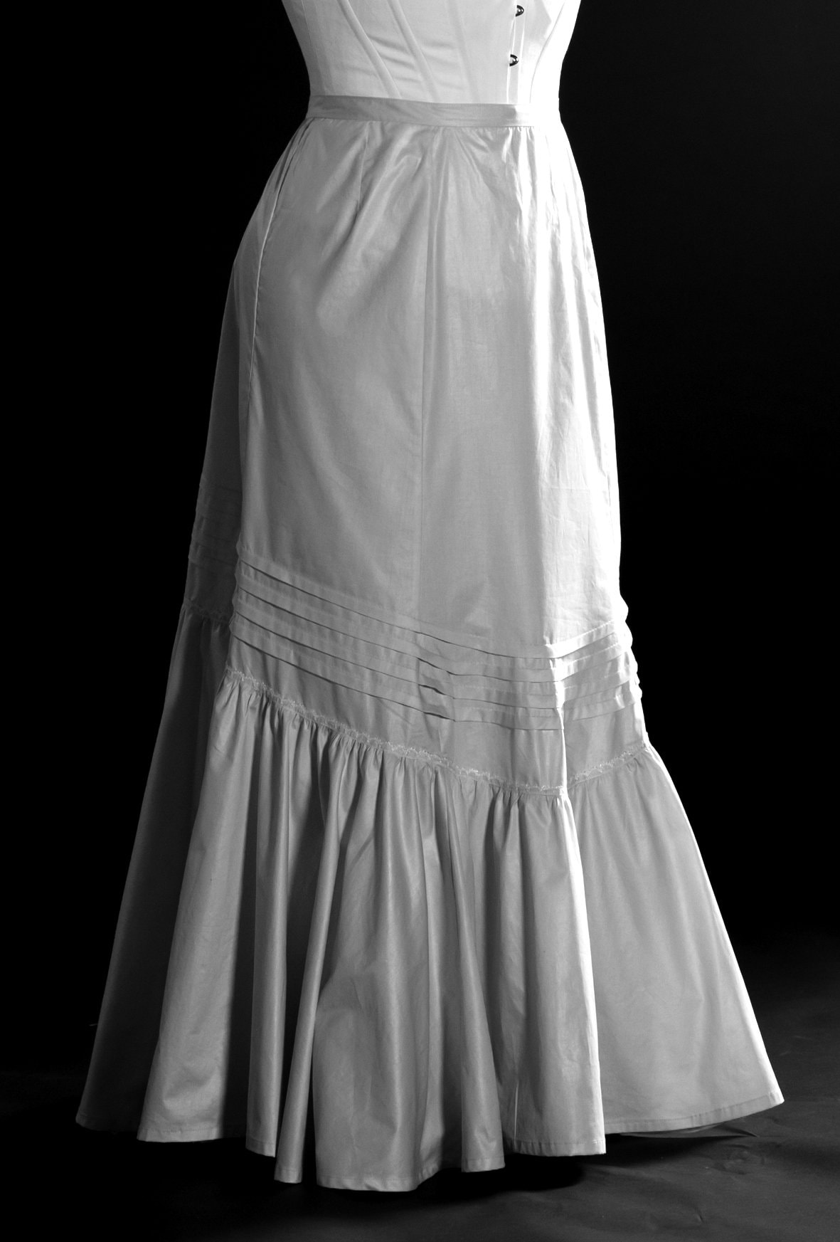 Edwardian Tullip Petticoat in Polished Cotton Skirt train | Etsy