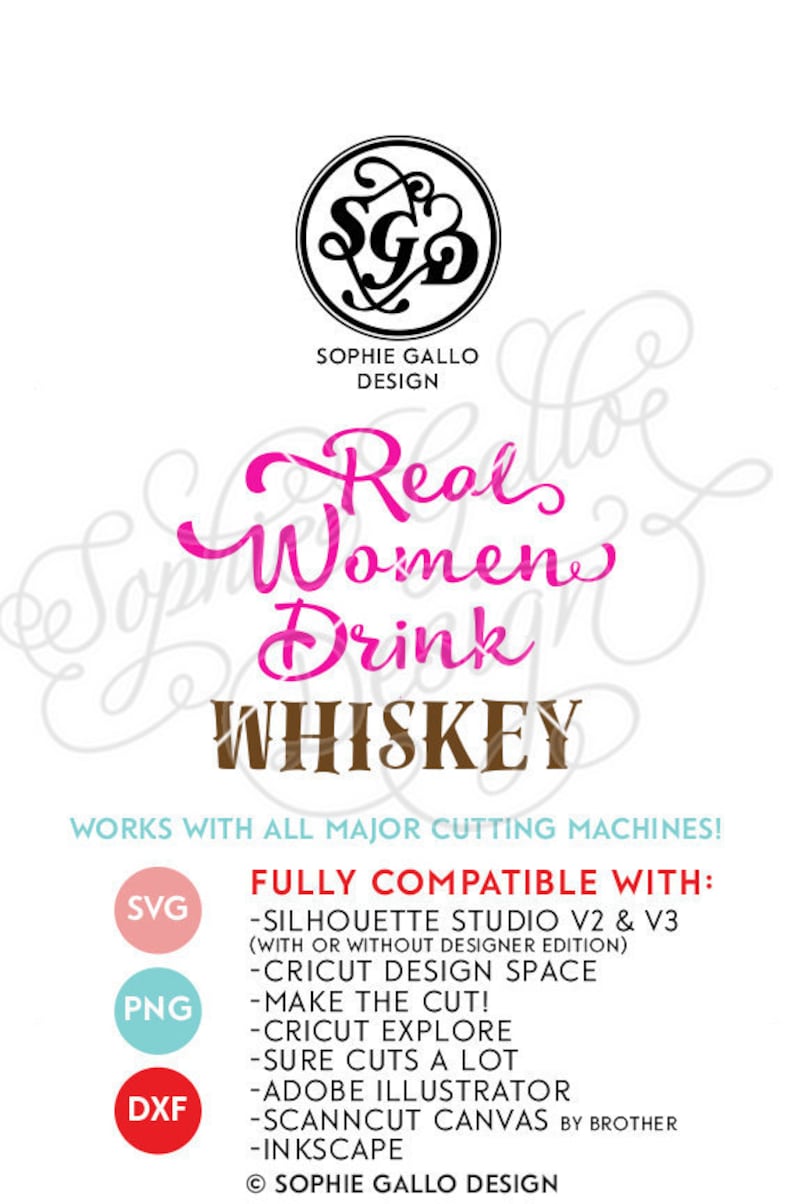 Download Real Women Drink Whiskey Quote SVG DXF PNG digital ...