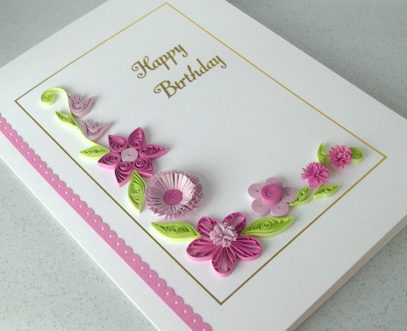 Paper Quilling Birthday Card Handmade Can Be By PaperDaisyCards