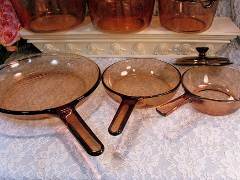 Corning Ware Pyrex Visions Brown Glass Cookware 11 Piece Set Etsy