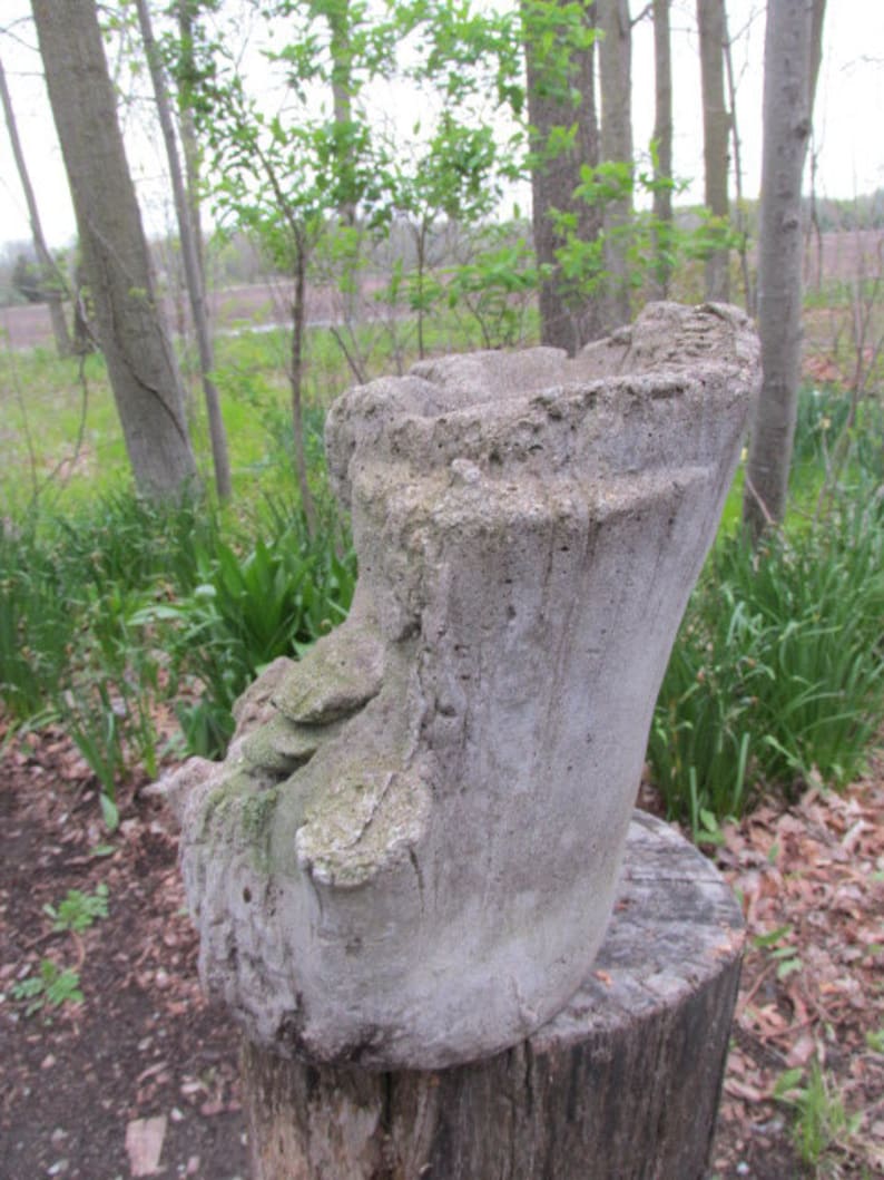 Vintage 11 Tall Cement Tree Stump /Mushrooms Fountain | Etsy