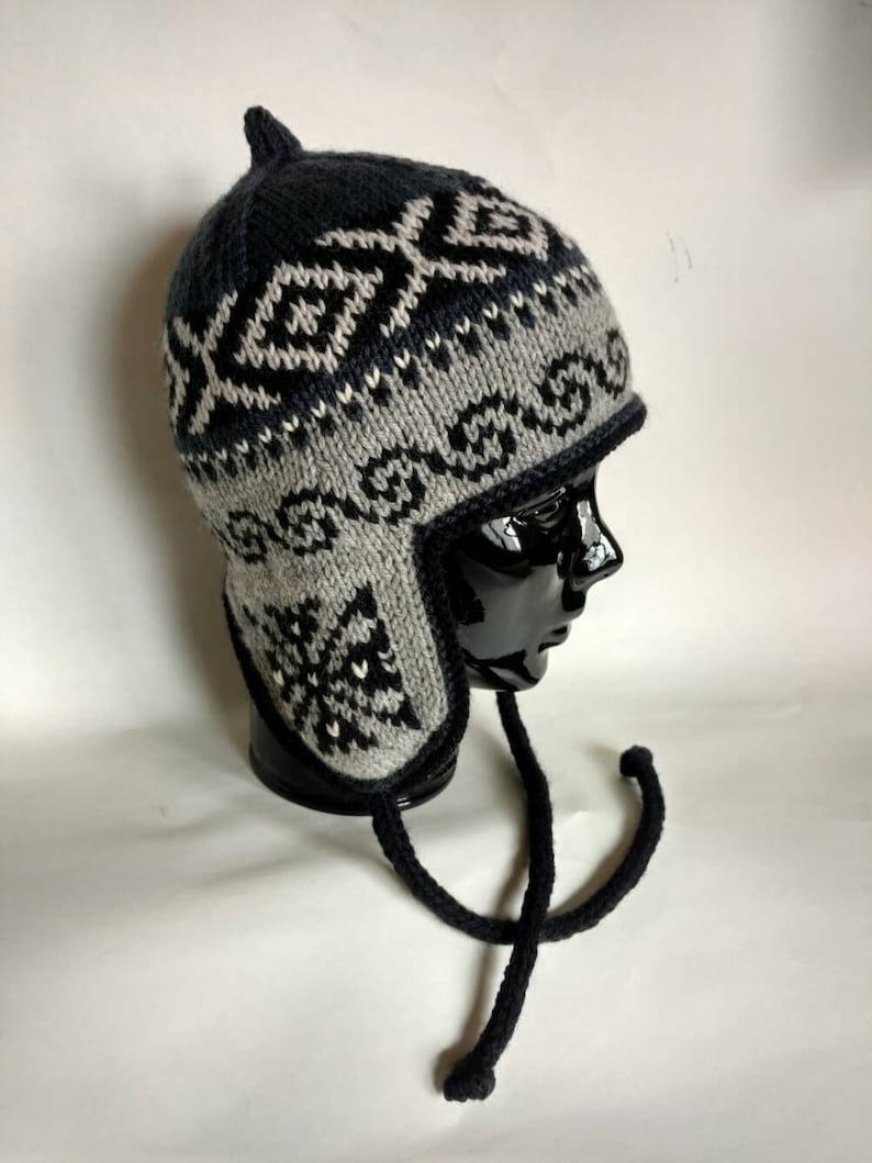 Traditional Peruvian style Hand Knit Wool Winter Hat Unisex | Etsy