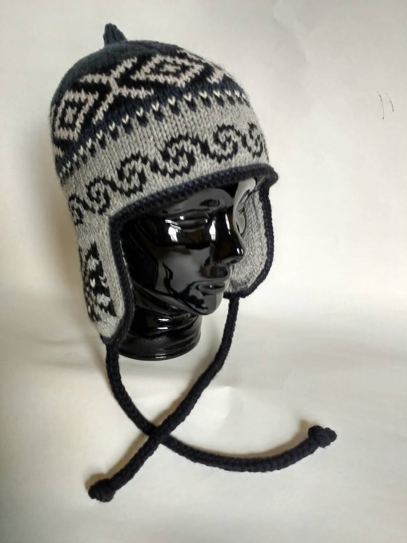 Traditional Peruvian style Hand Knit Wool Winter Hat Unisex Etsy