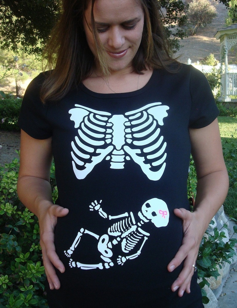 Skeleton Maternity xray halloween DIY Iron On Applique costume | Etsy