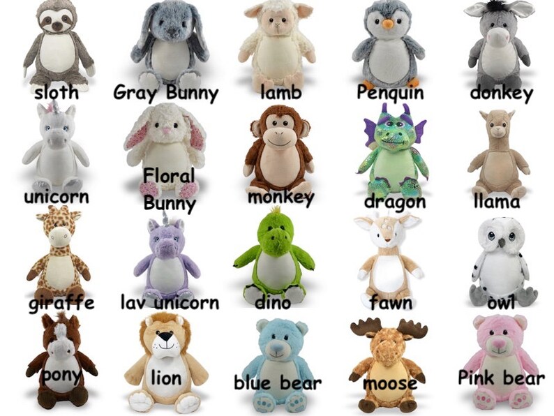 embroidered birth announcement stuffed animals